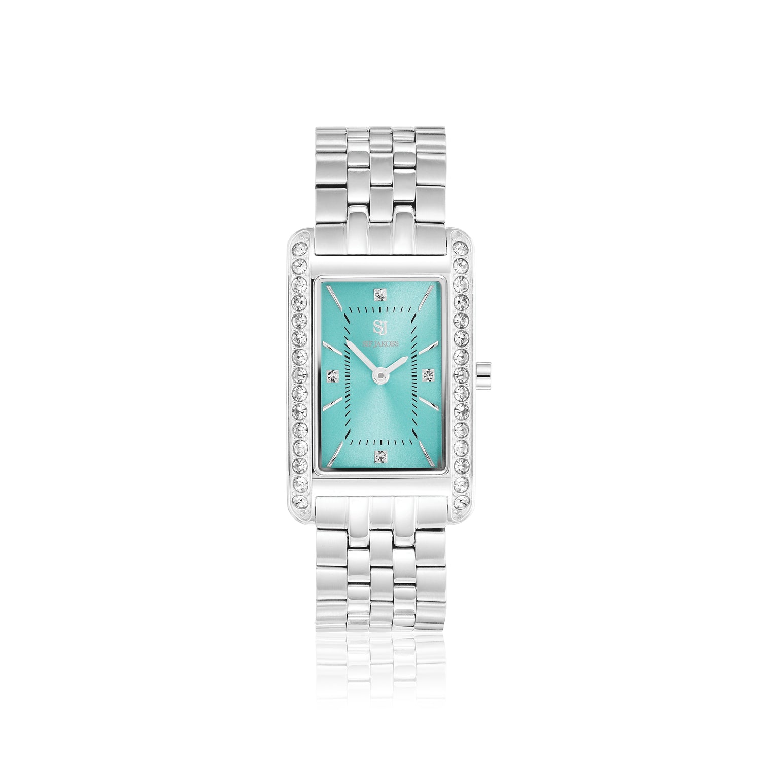 Stainless steel Silver | Turquoise dial and white zirconia