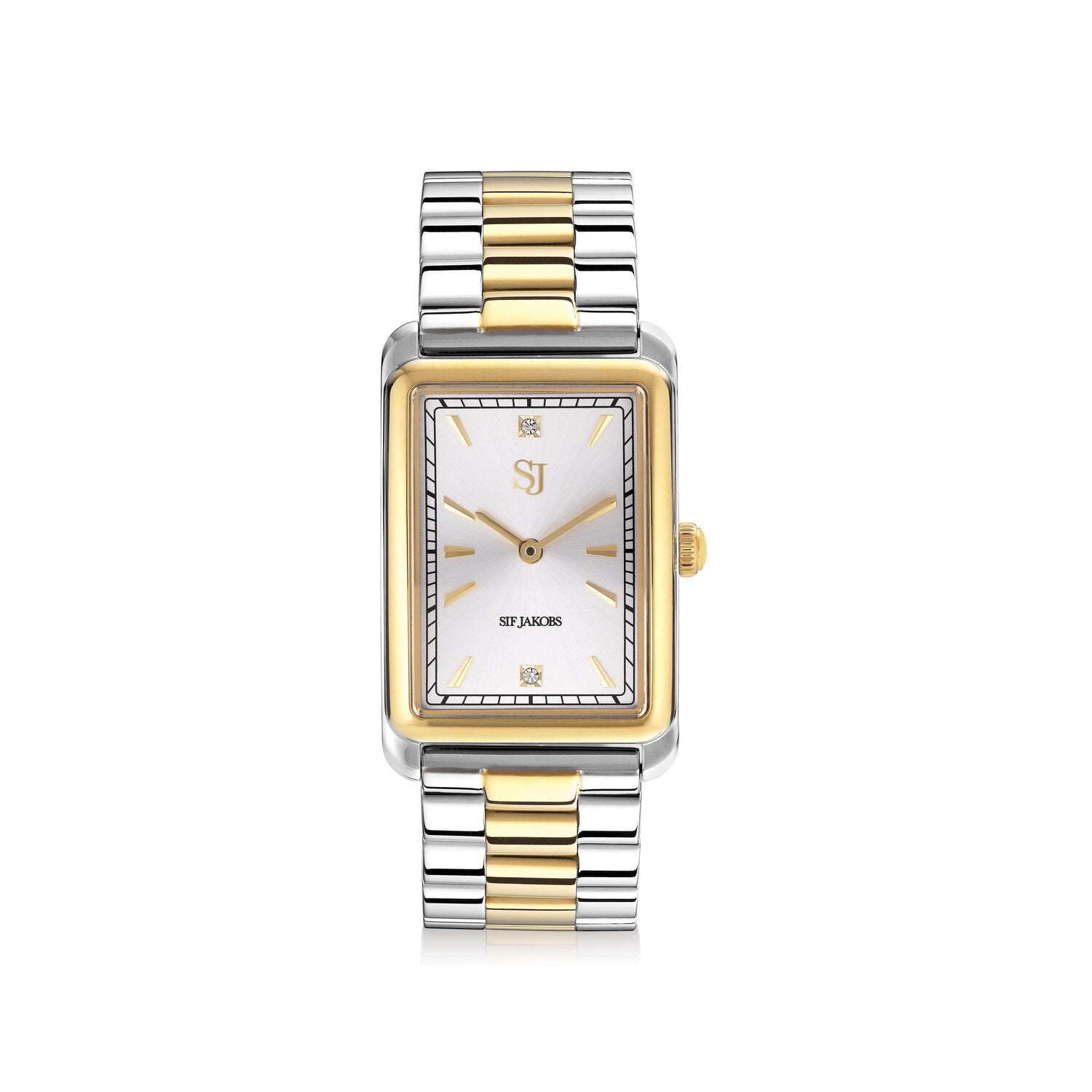 Stainless steel silver & gold | Silver dial and white zirconia