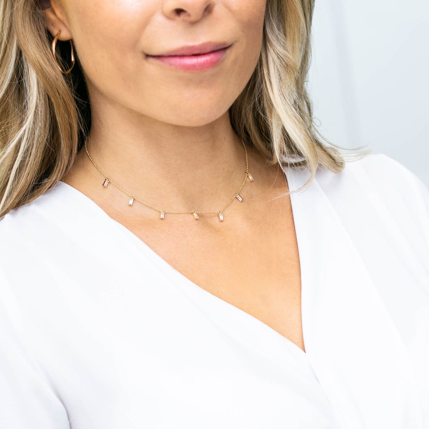 18K gold plated | White