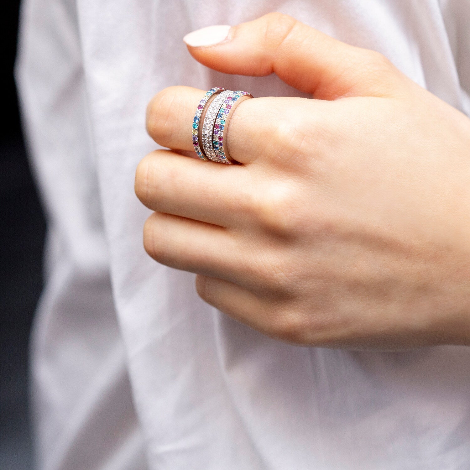 925 Sterling silver | Rainbow | 60, 925 Sterling silver | Rainbow | 58, 925 Sterling silver | Rainbow | 56, 925 Sterling silver | Rainbow | 54, 925 Sterling silver | Rainbow | 52, 925 Sterling silver | Rainbow | 50