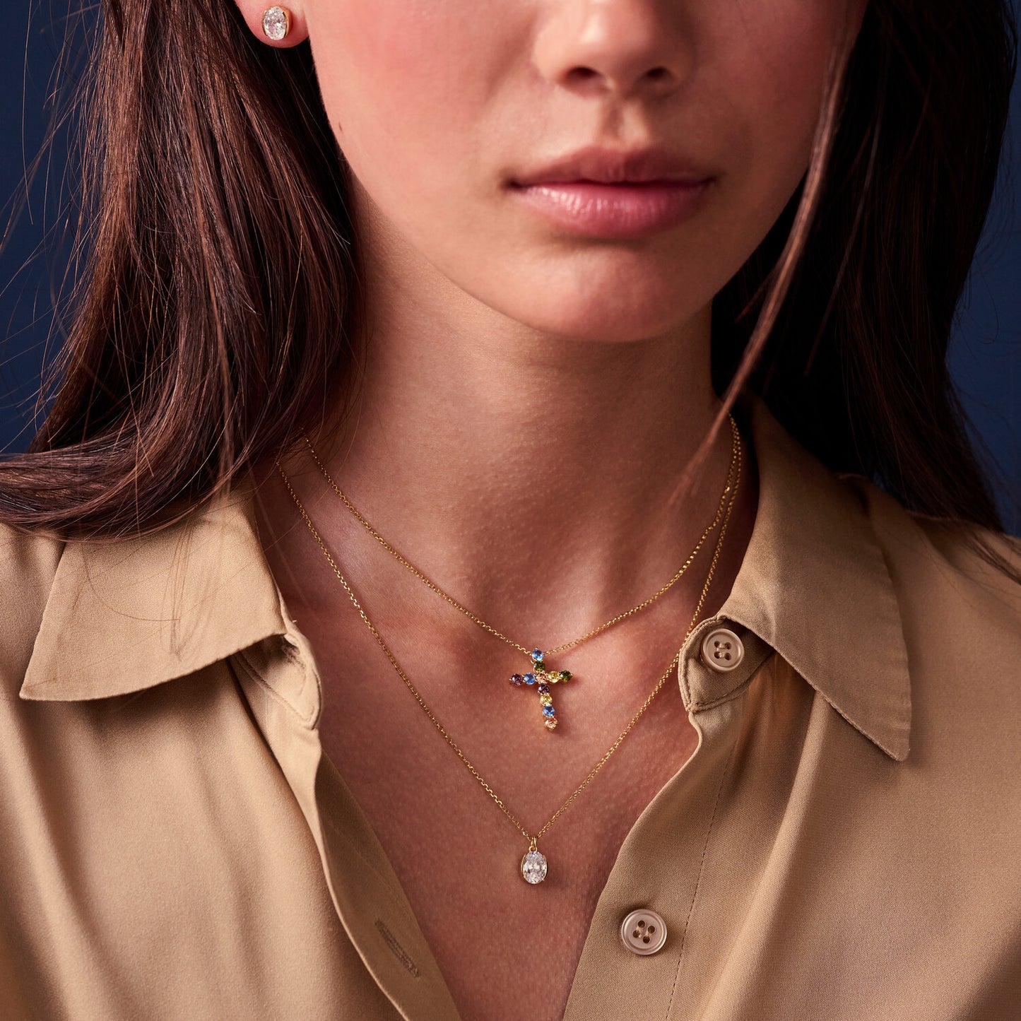 18K gold plated | White