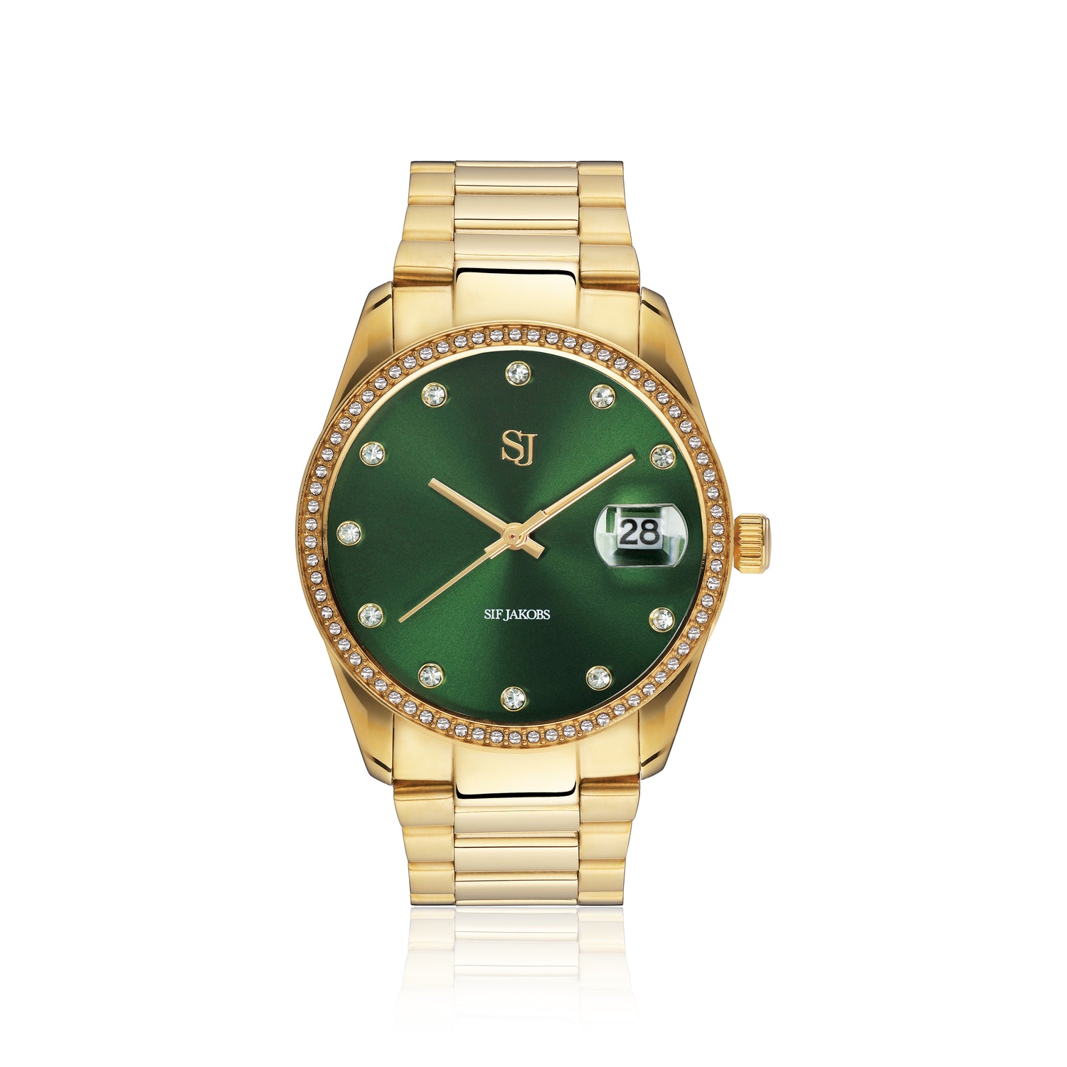 Stainless steel gold | Green dial