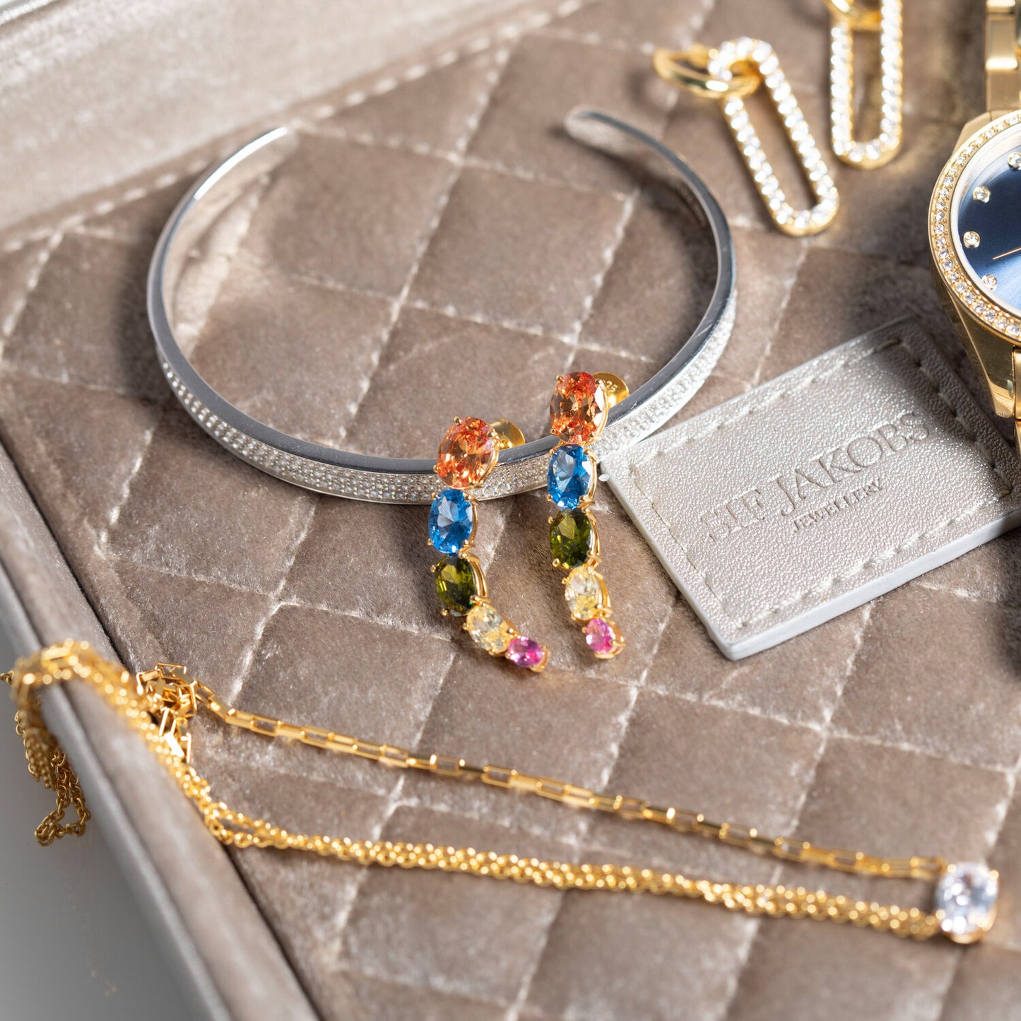 Jewellery Tray Grande Golden Grey