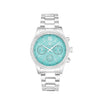Stainless steel Silver | Turquoise dial and white zirconia