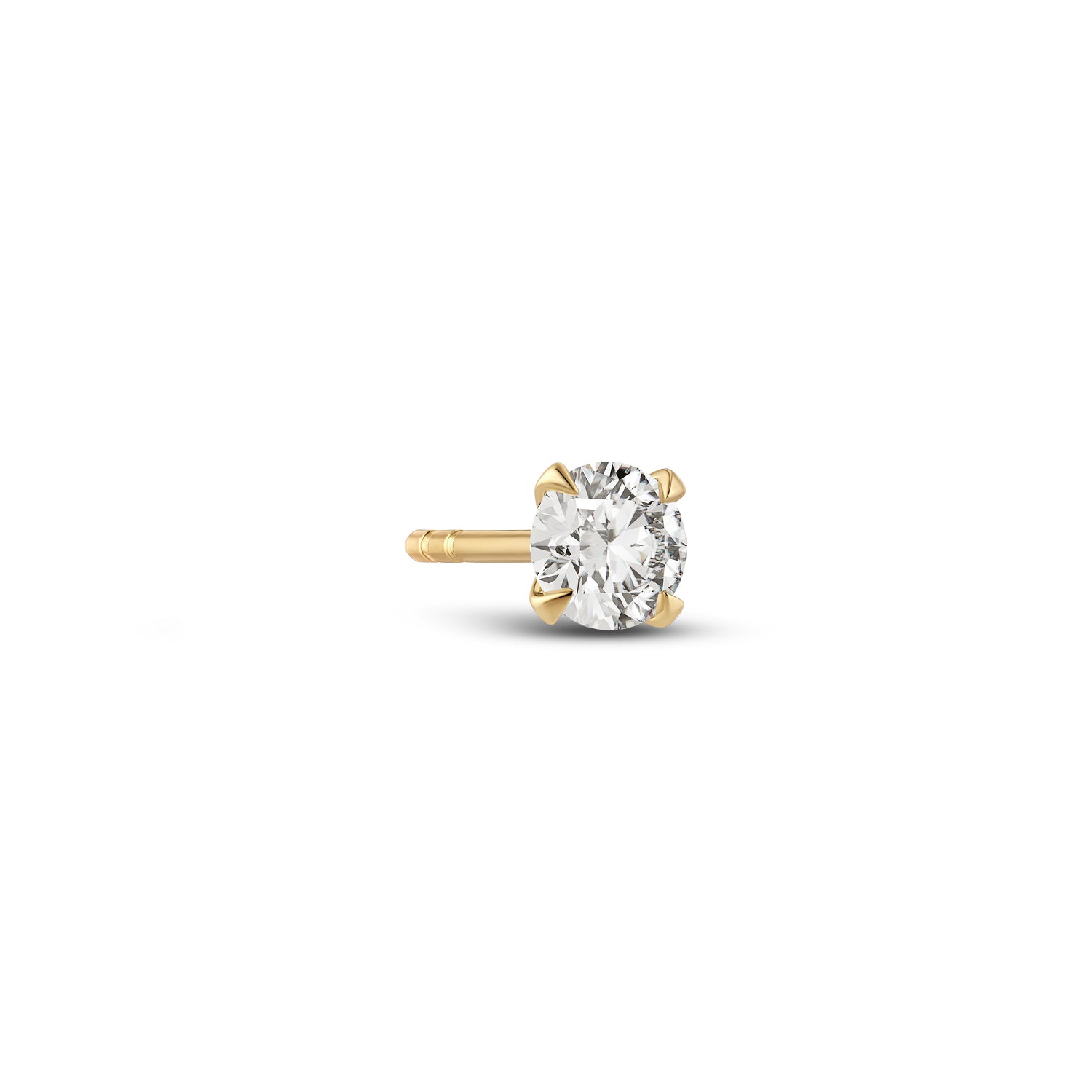 Solitaire earring Venice Single - 14k gold or white gold 0.11-0.50