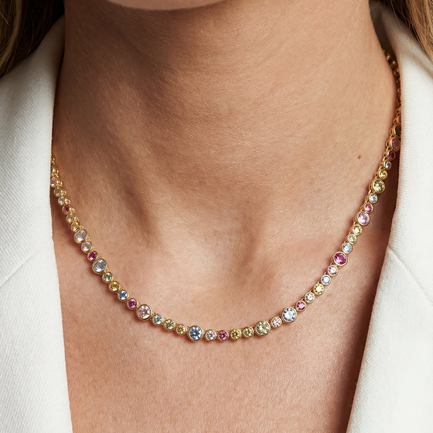 18K gold plated | White