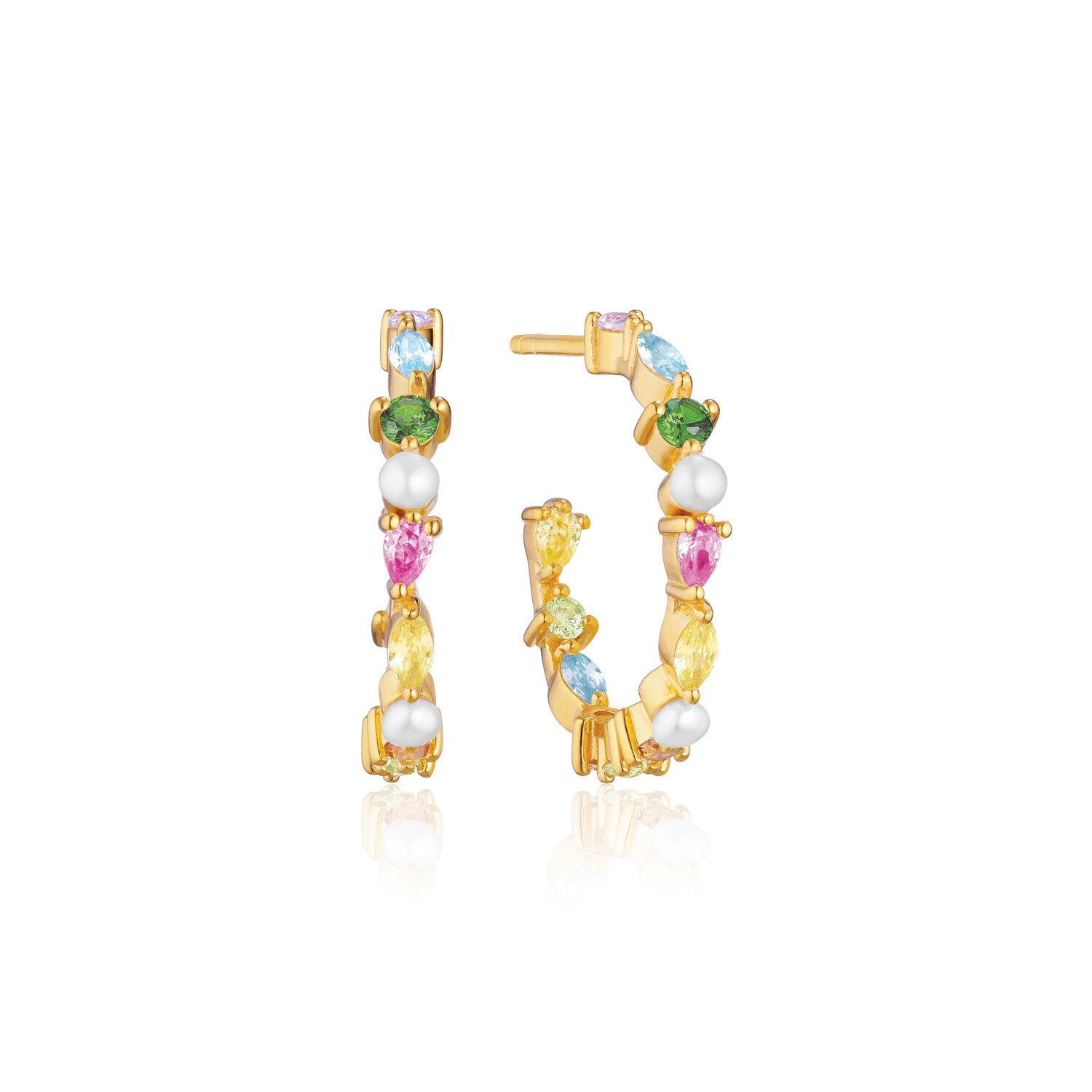 18K gold plated | Multicoloured and freshwater pearl