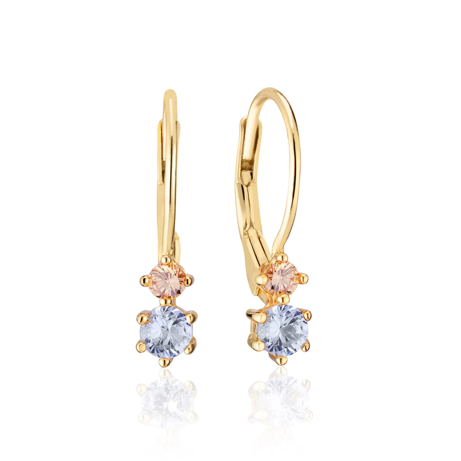 18K gold plated | Champagne and light blue