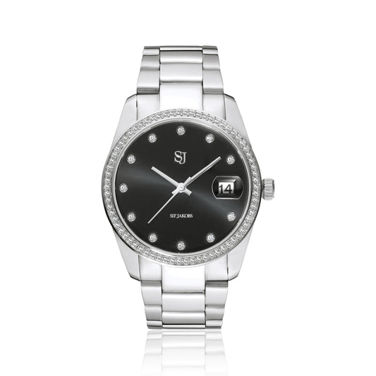 Stainless steel Silver | Black dial