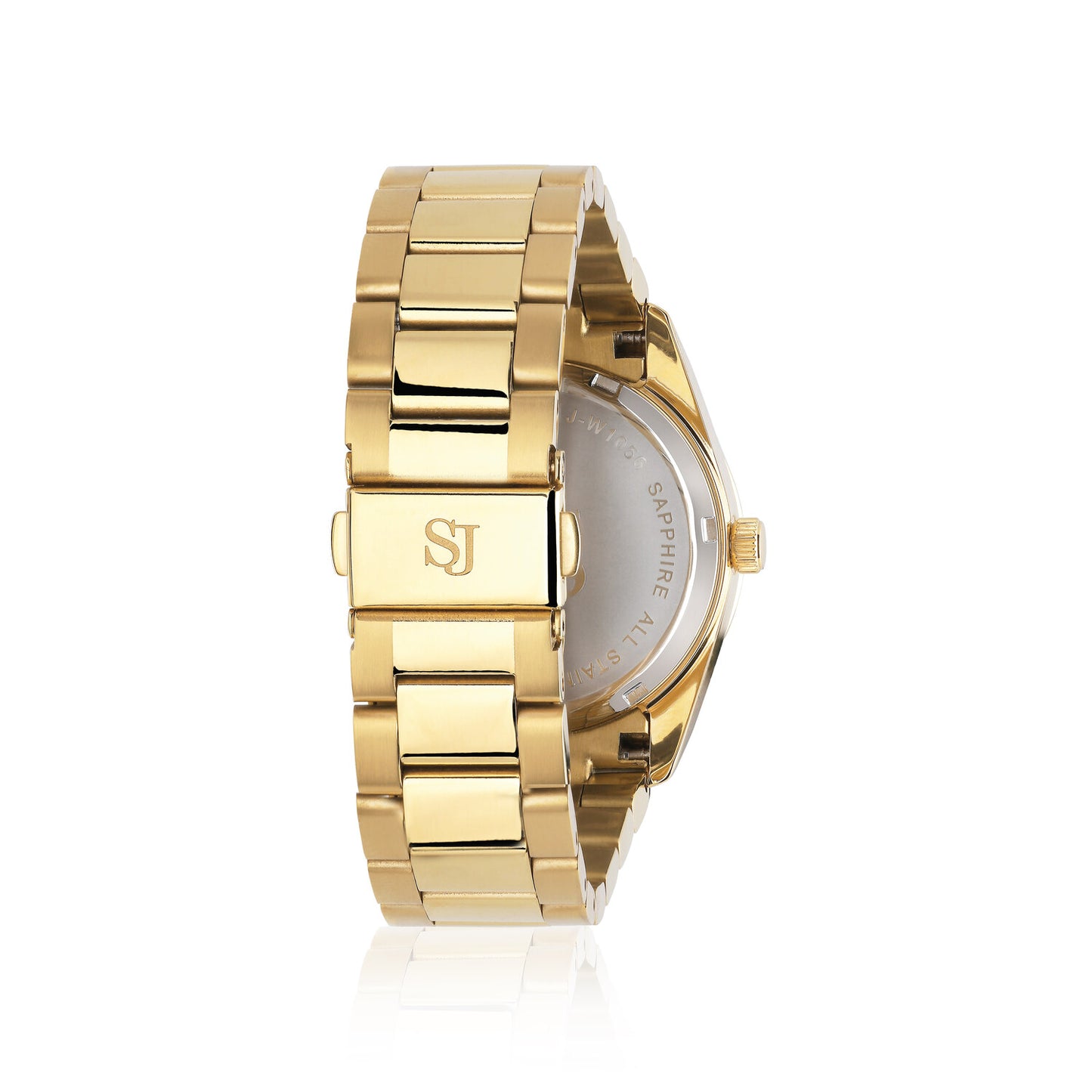 Stainless steel gold | Silver dial and white zirconia