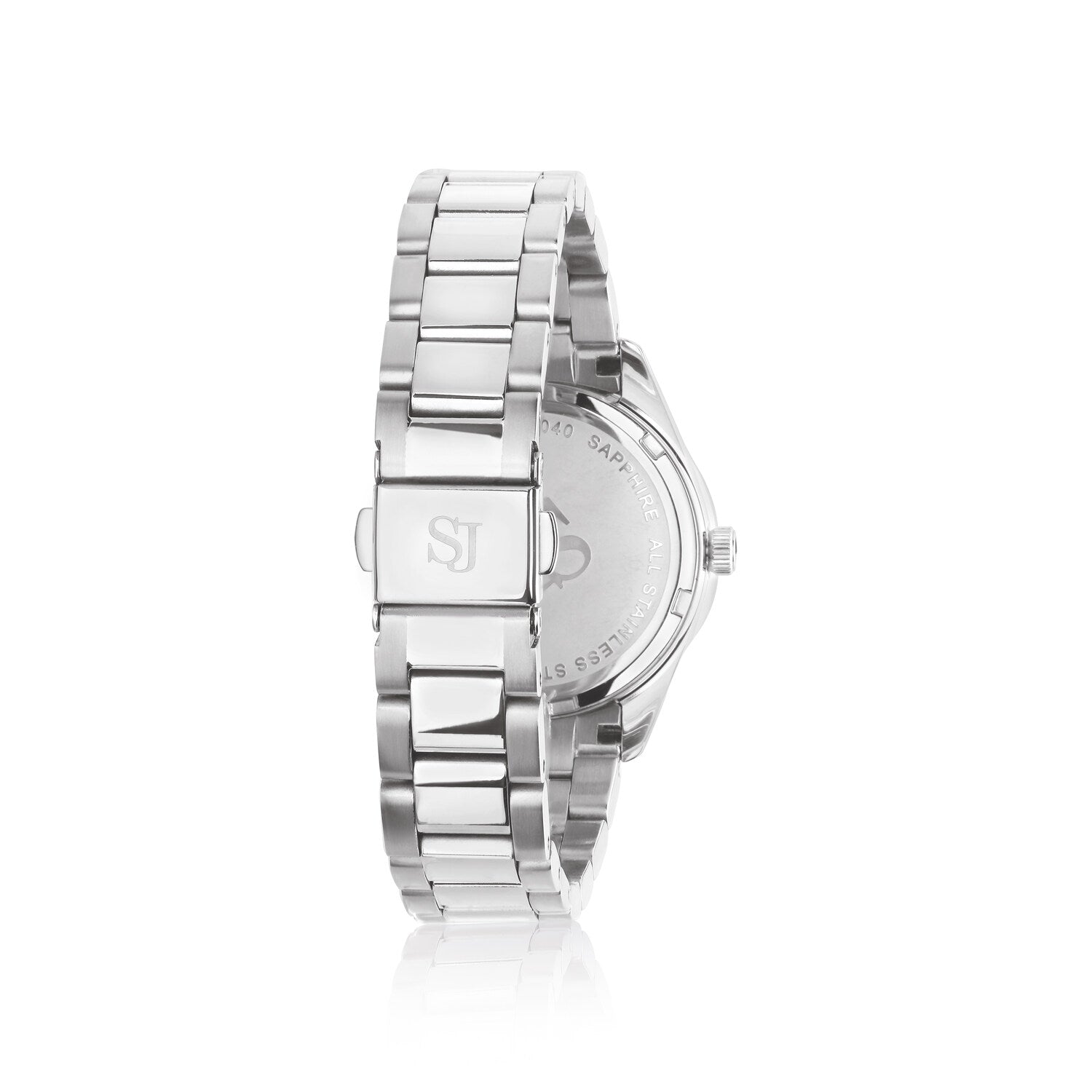 Stainless steel Silver | Silver dial and white zirconia