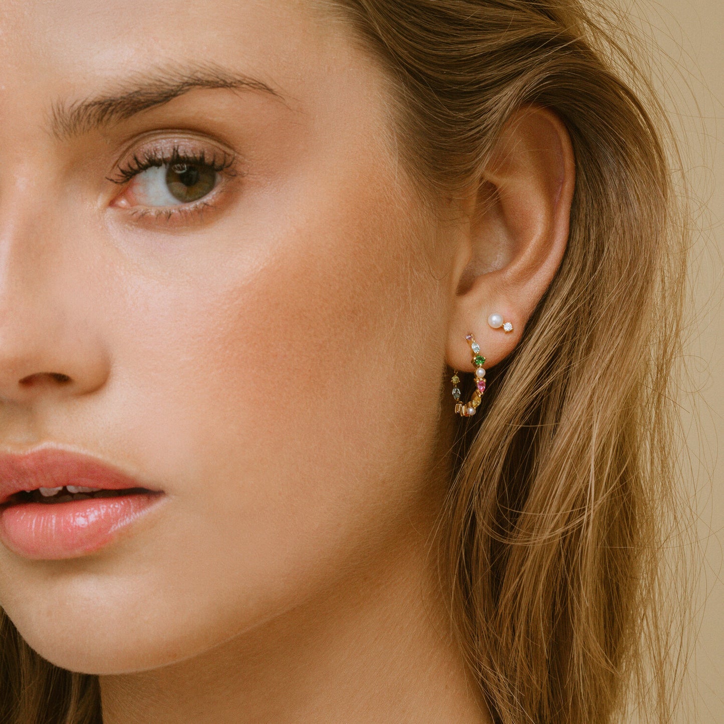 18K gold plated | Multicoloured and freshwater pearl