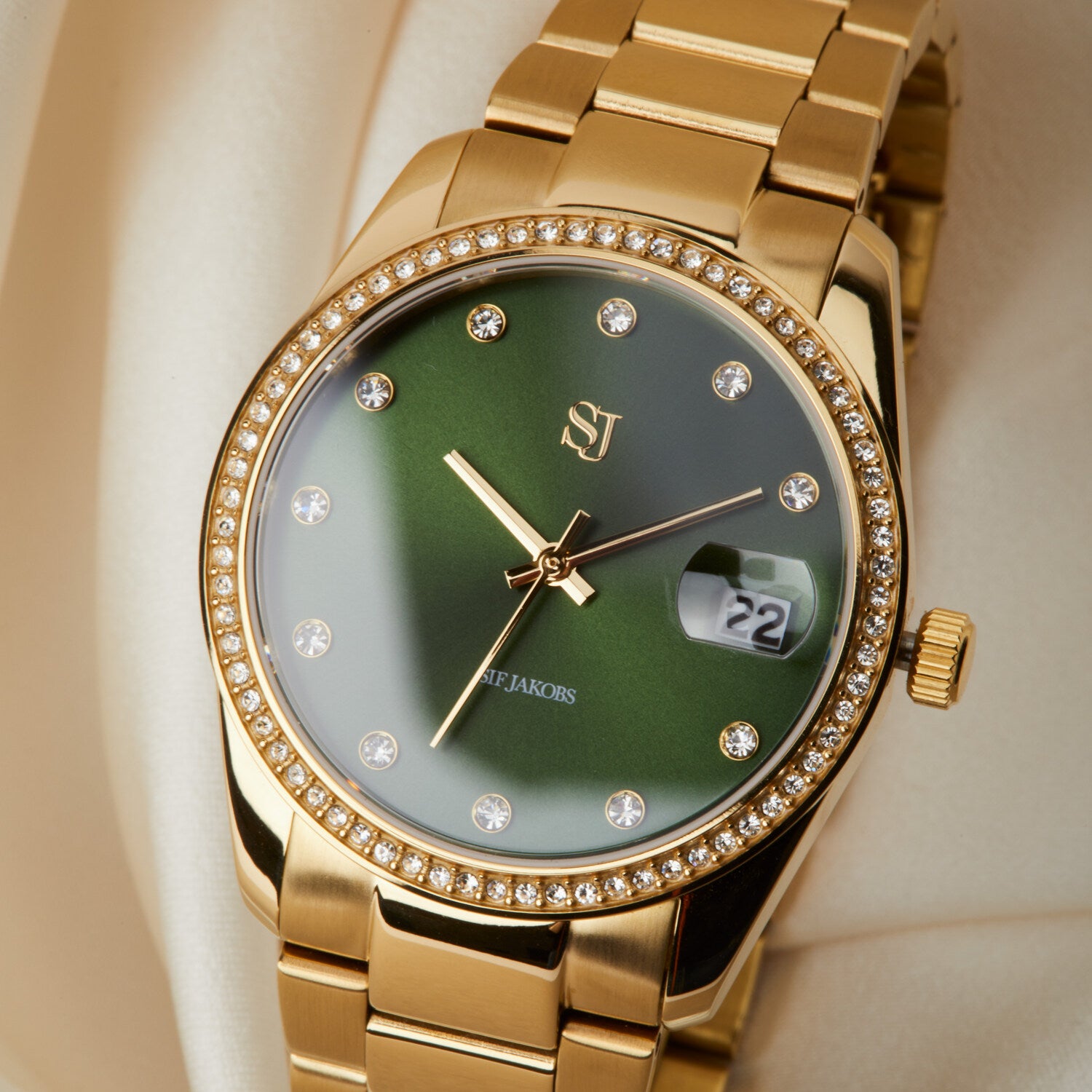 Stainless steel gold | Green dial