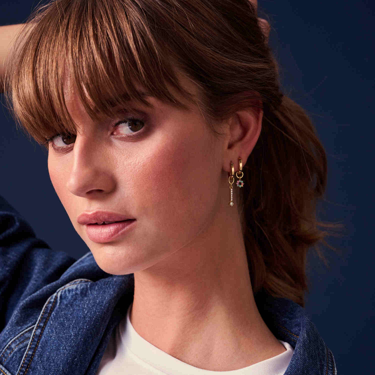 Shine Earring Jackets - open circle jacket charms for earring – Foamy Wader